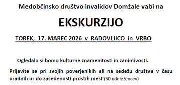 Vabilo na spomladansko ekskurzijo